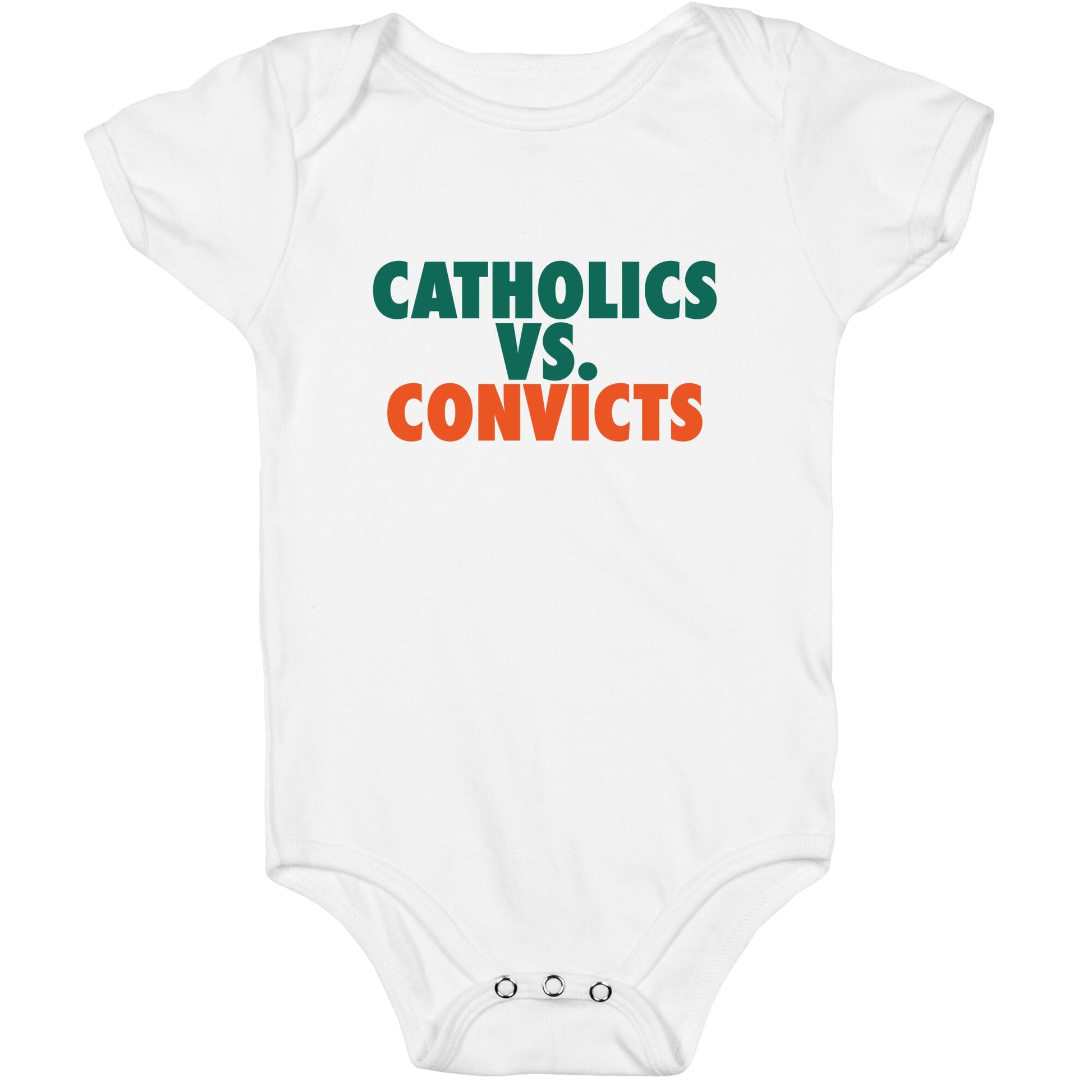 Catholics vs. Convicts Baby One-Piece