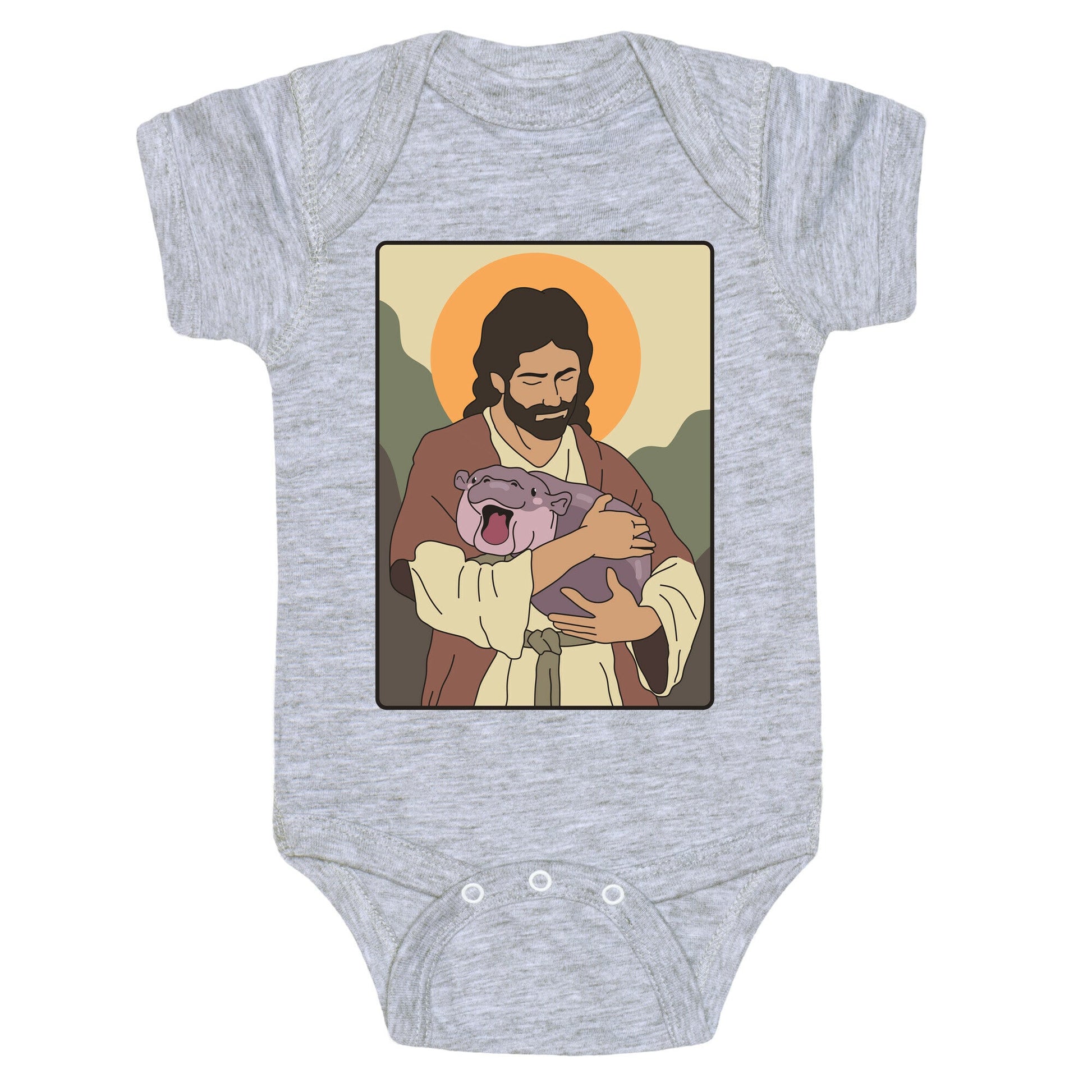 Moo Deng Jesus Baby One-Piece