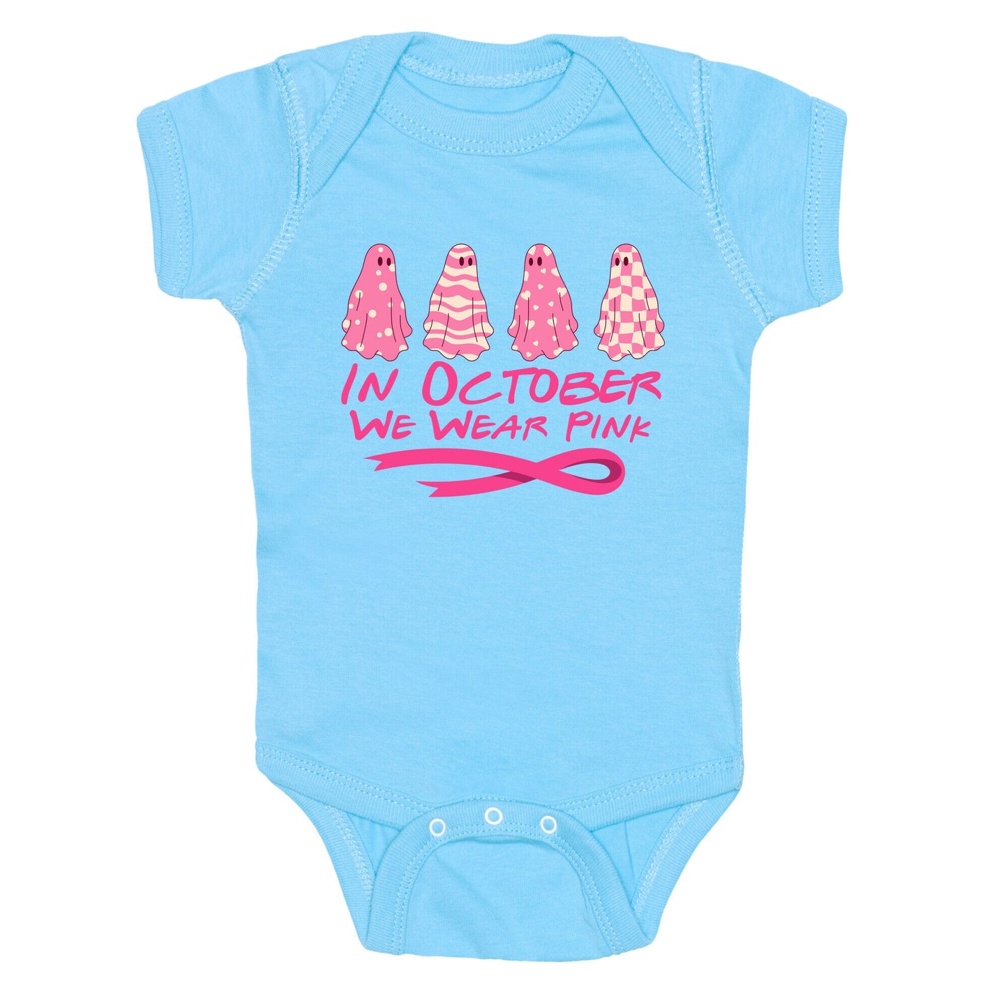 Ghost October Breast Cancer Awareness Baby One-Piece