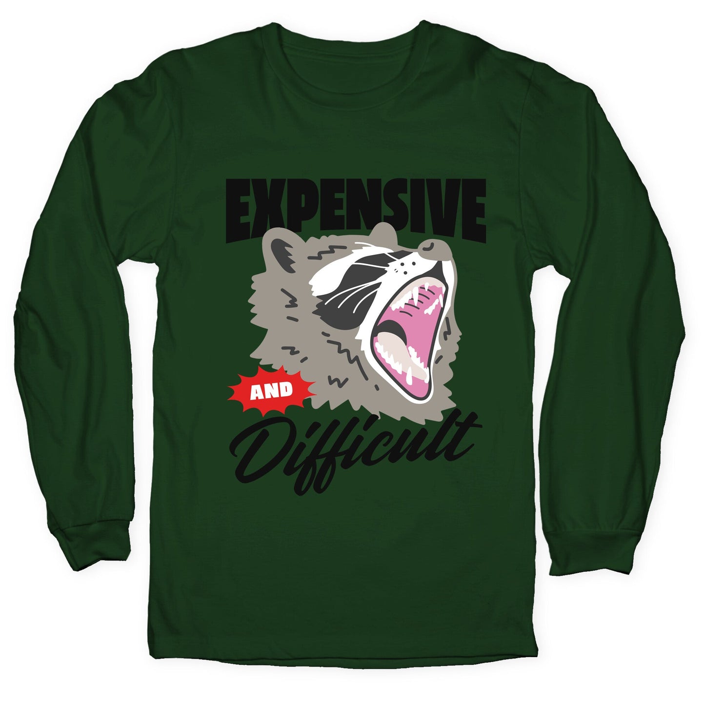 Expensive and Difficult Raccoon Longsleeve Tee