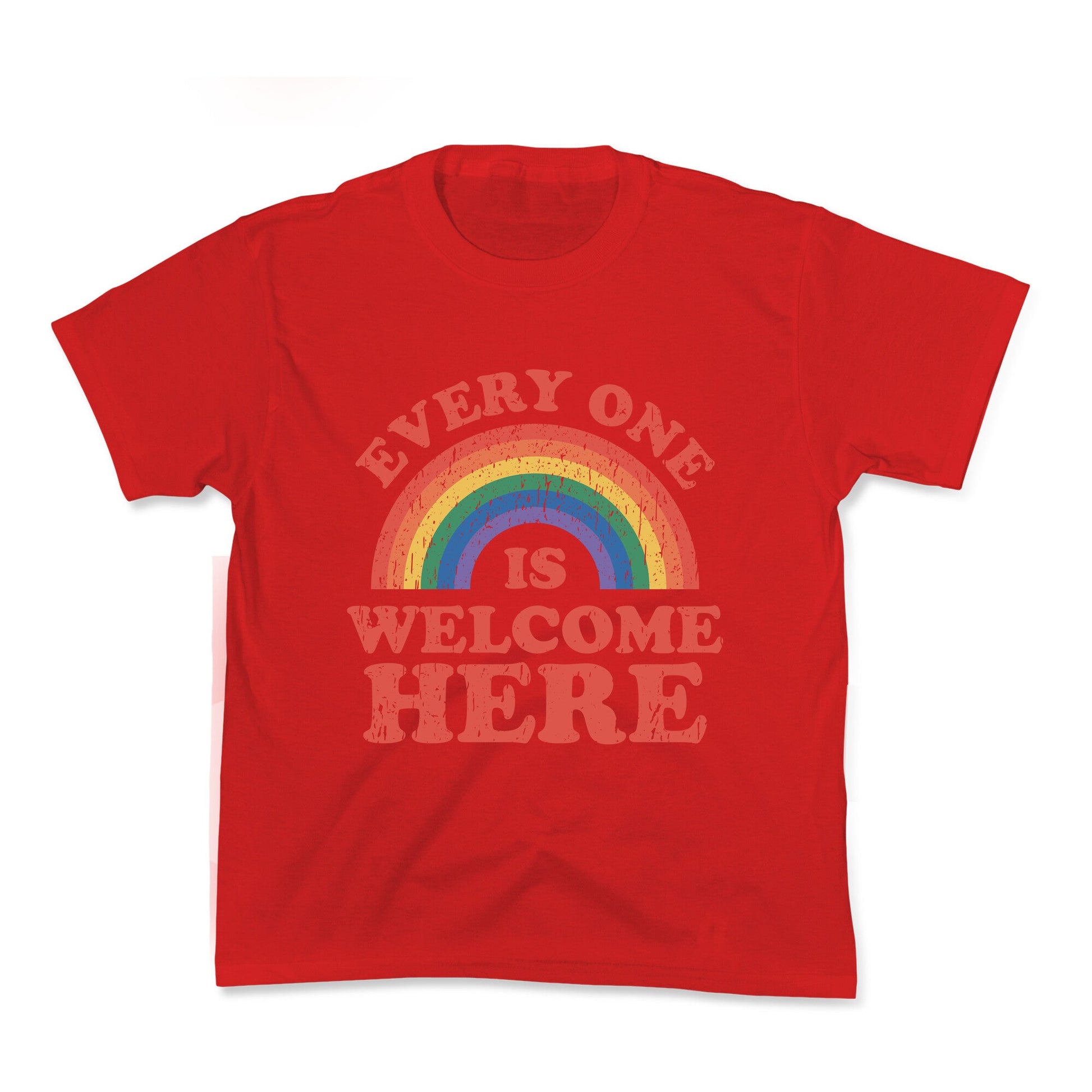 Everyone Is Welcome Here Rainbow Kids Tee