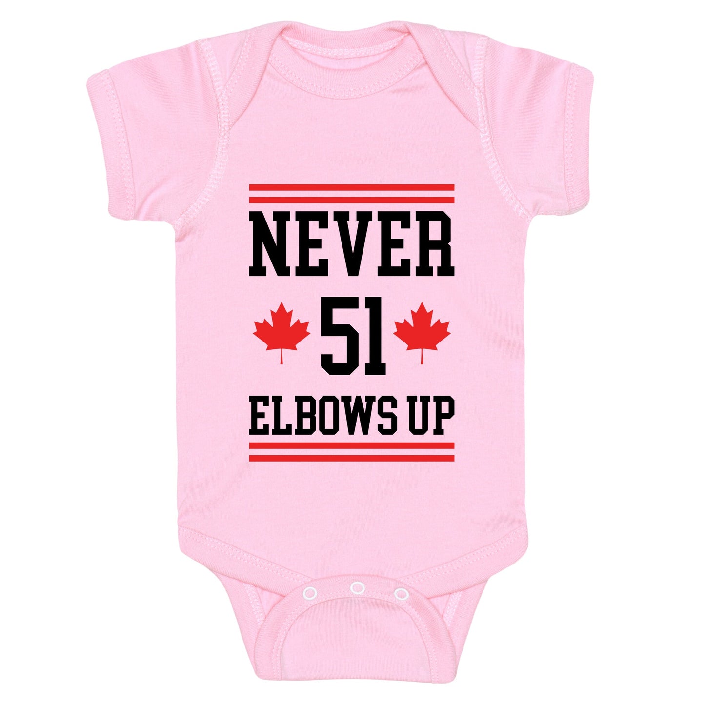 Elbows Up Never 51 Baby One-Piece