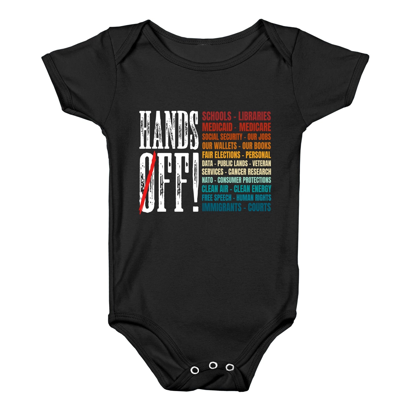 Hands Off Trump Protest Baby One-Piece