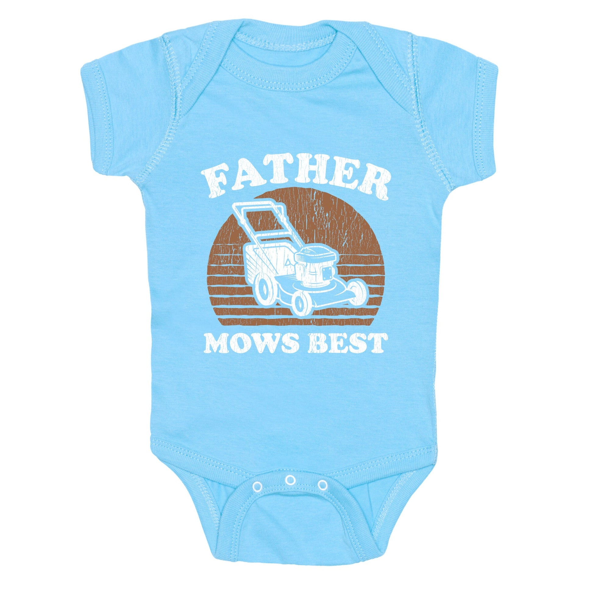 Father Mows Best Fathers Day Baby One-Piece