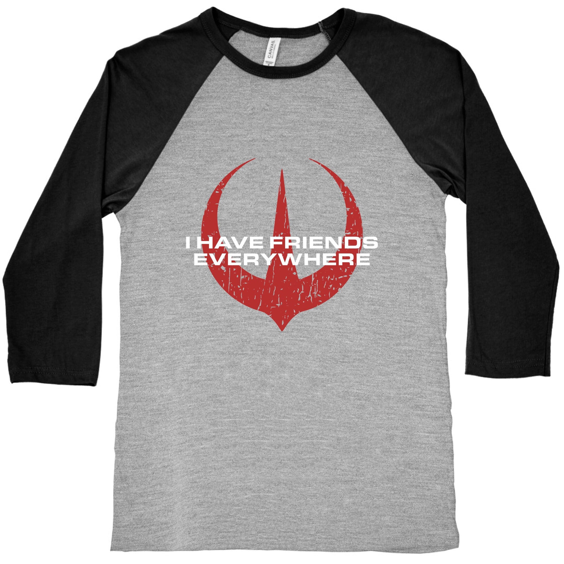 I Have Friends Everywhere Red Baseball Tee