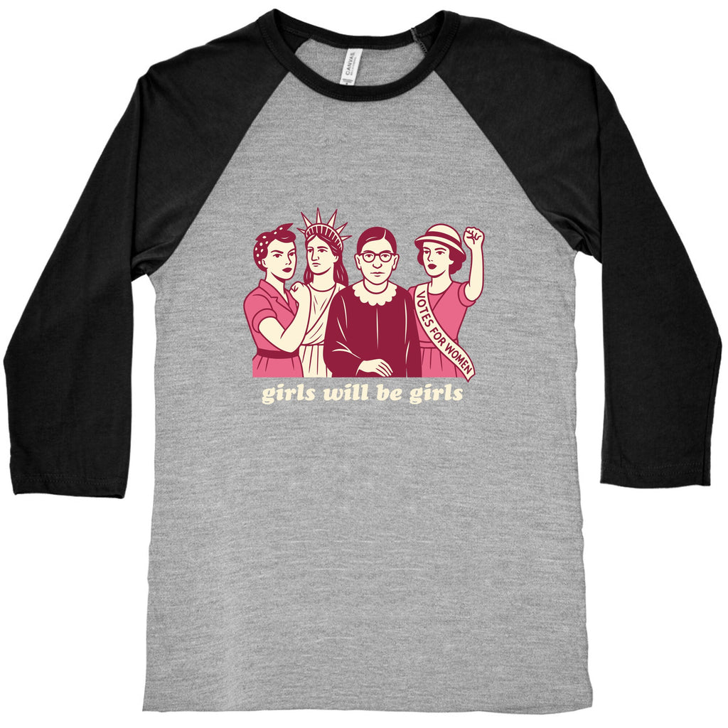 Girls Will Be Girls Fourth of July Baseball Tee