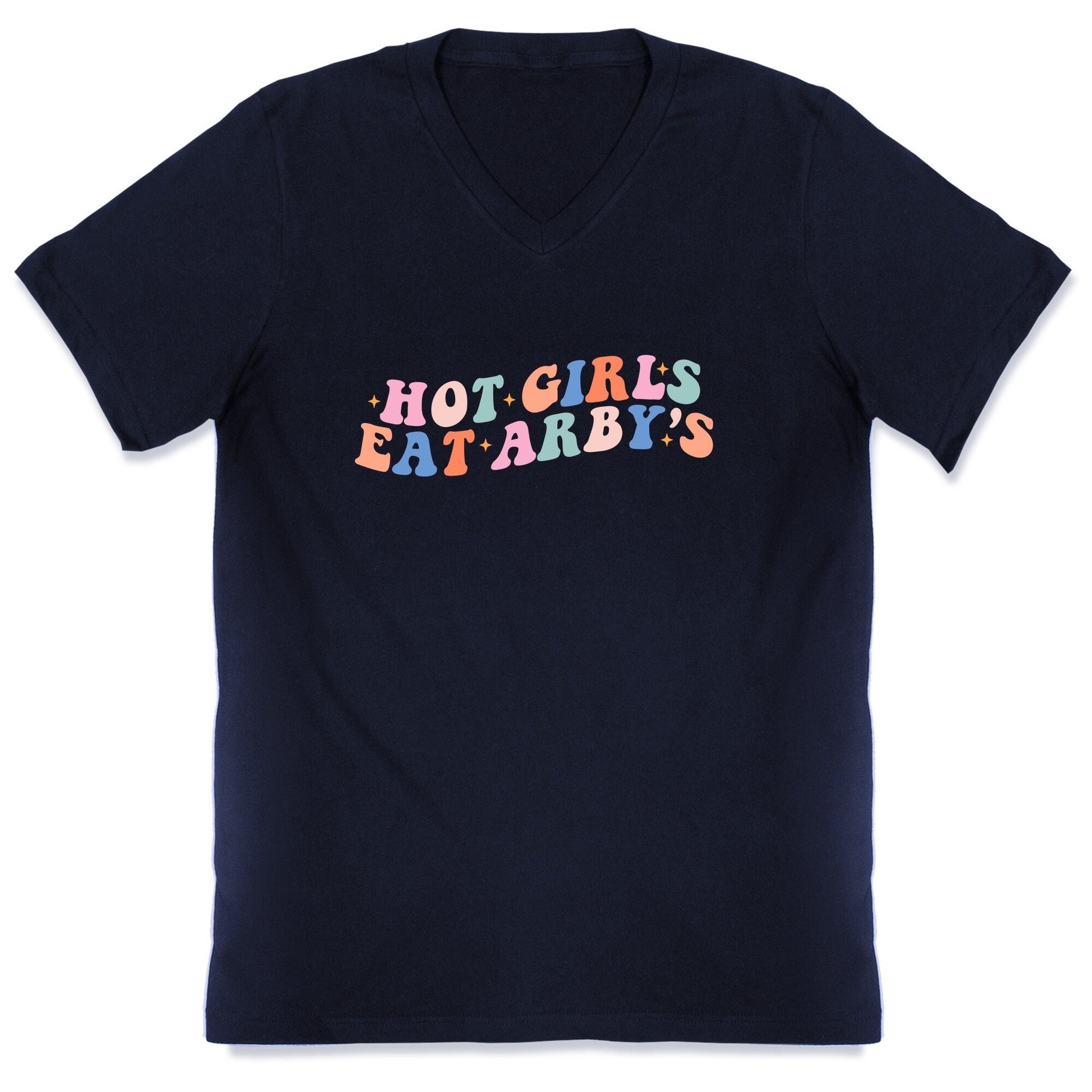 Hot Girls Eat Arbys Retro V-Neck