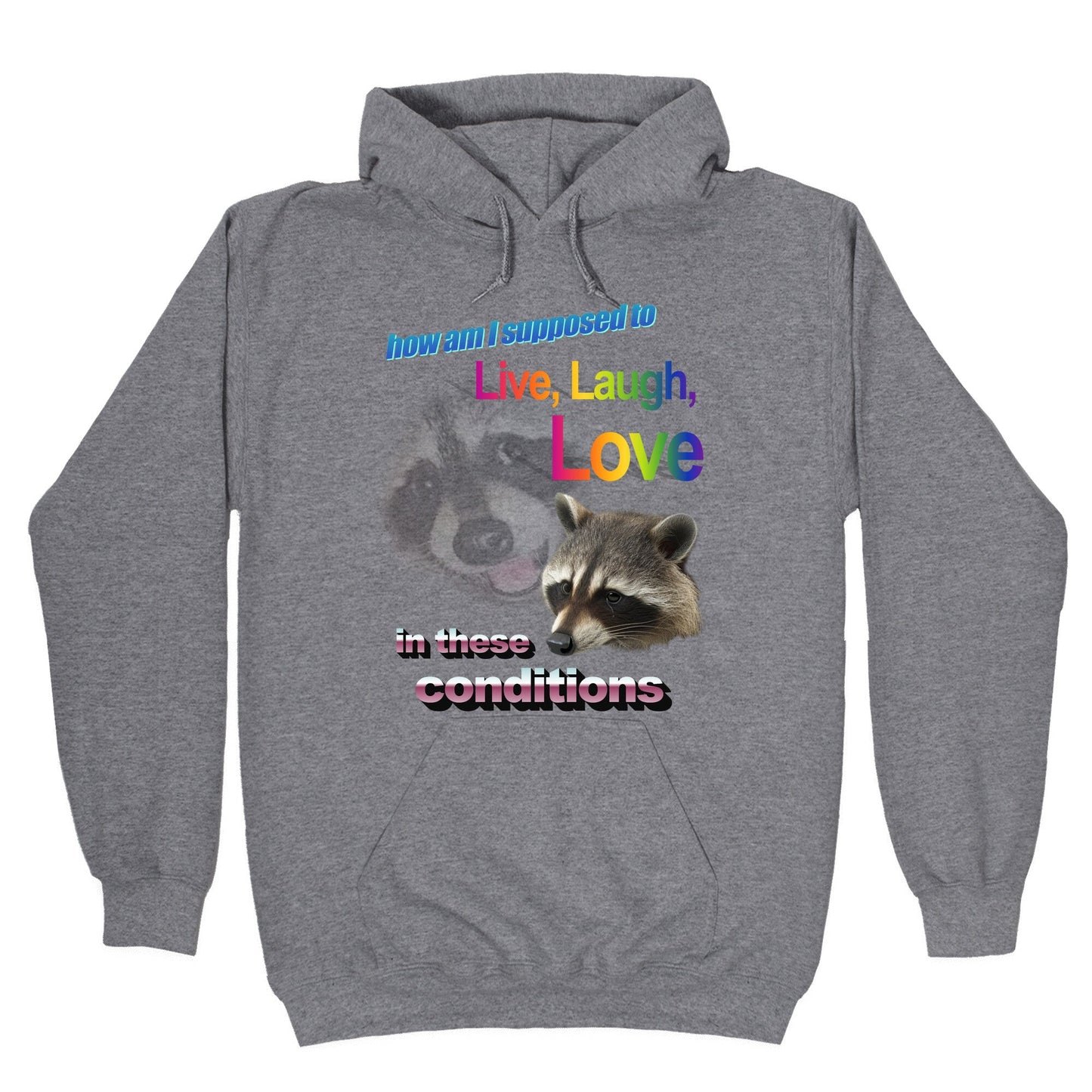 Live Laugh Love Raccoon Hoodie