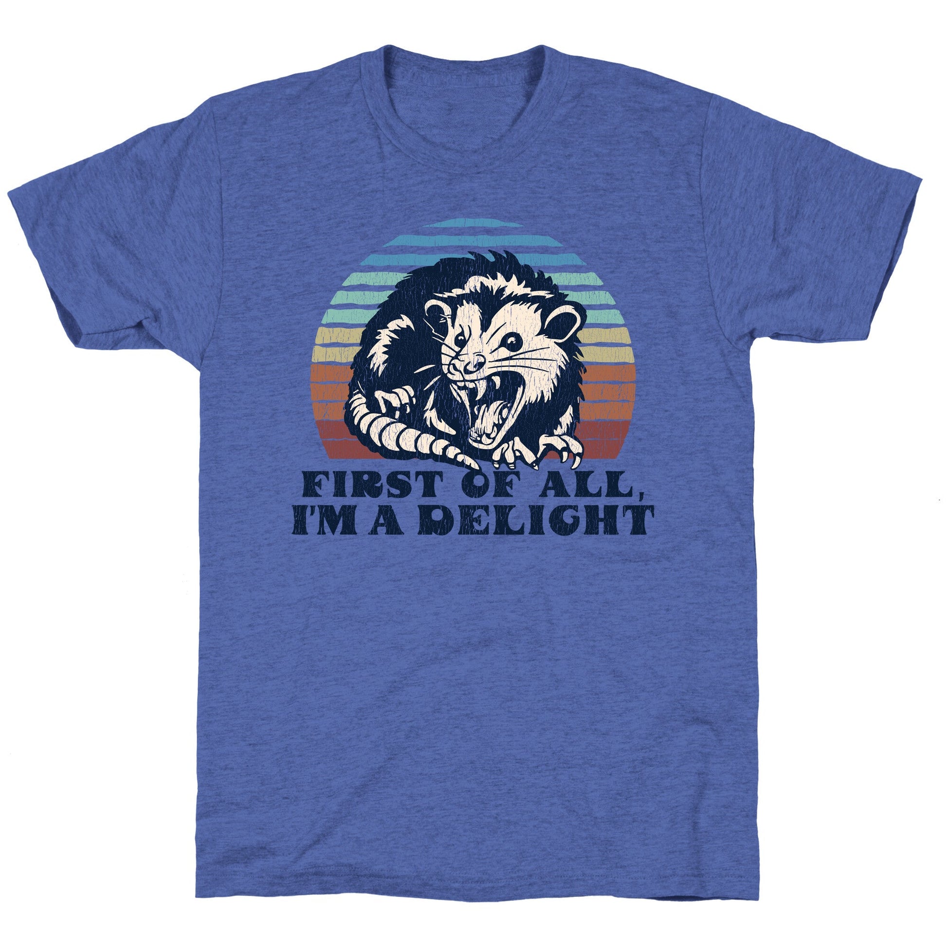 Delightful Unhinged Possum Unisex Triblend Tee