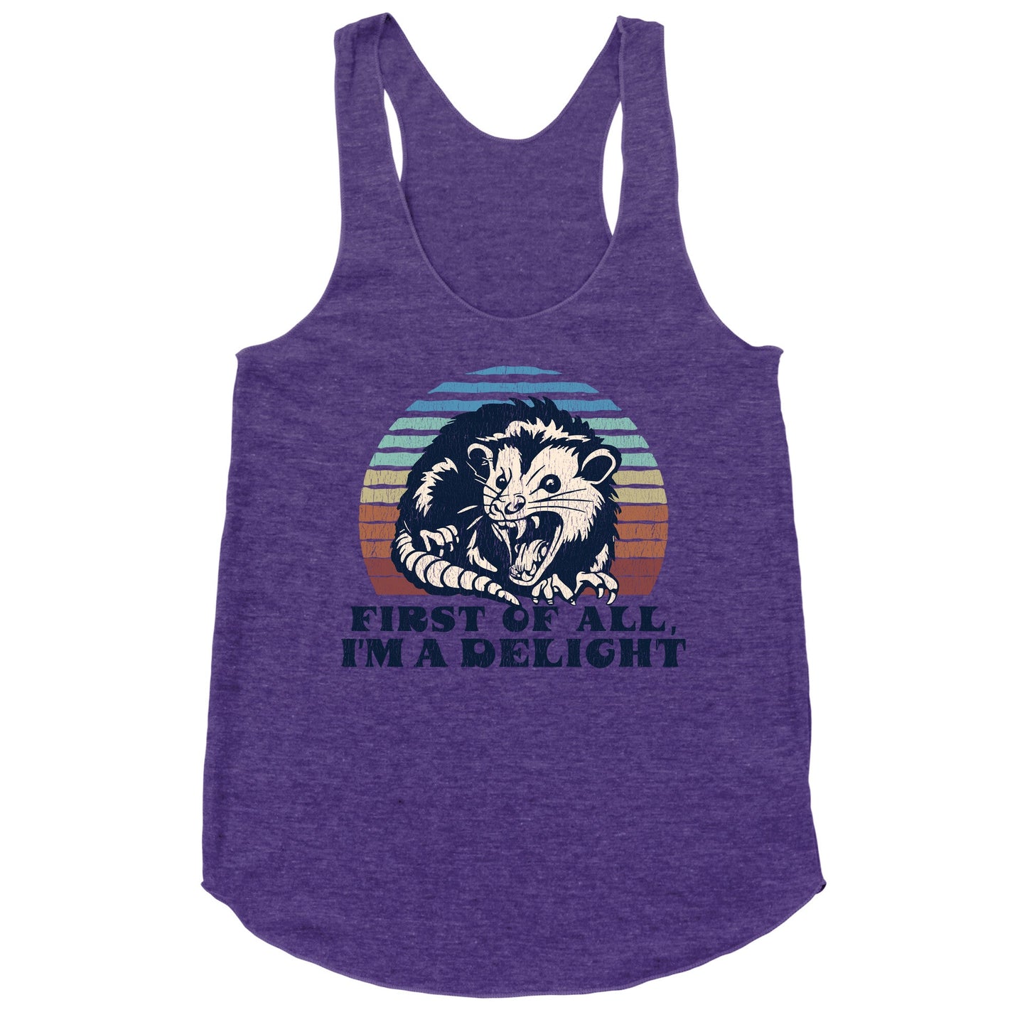 Delightful Unhinged Possum Racerback Tank