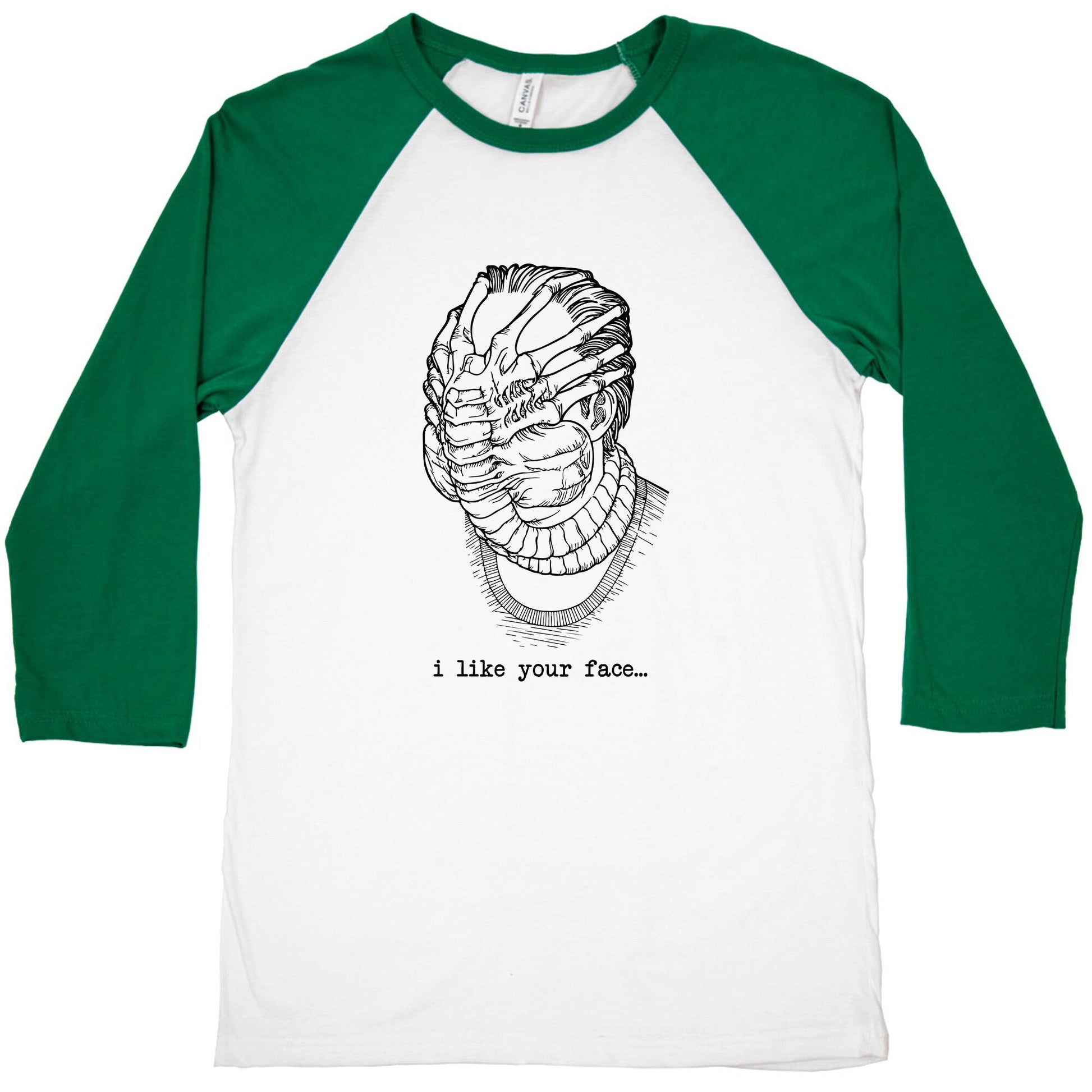 I Like Your Face Baseball Tee