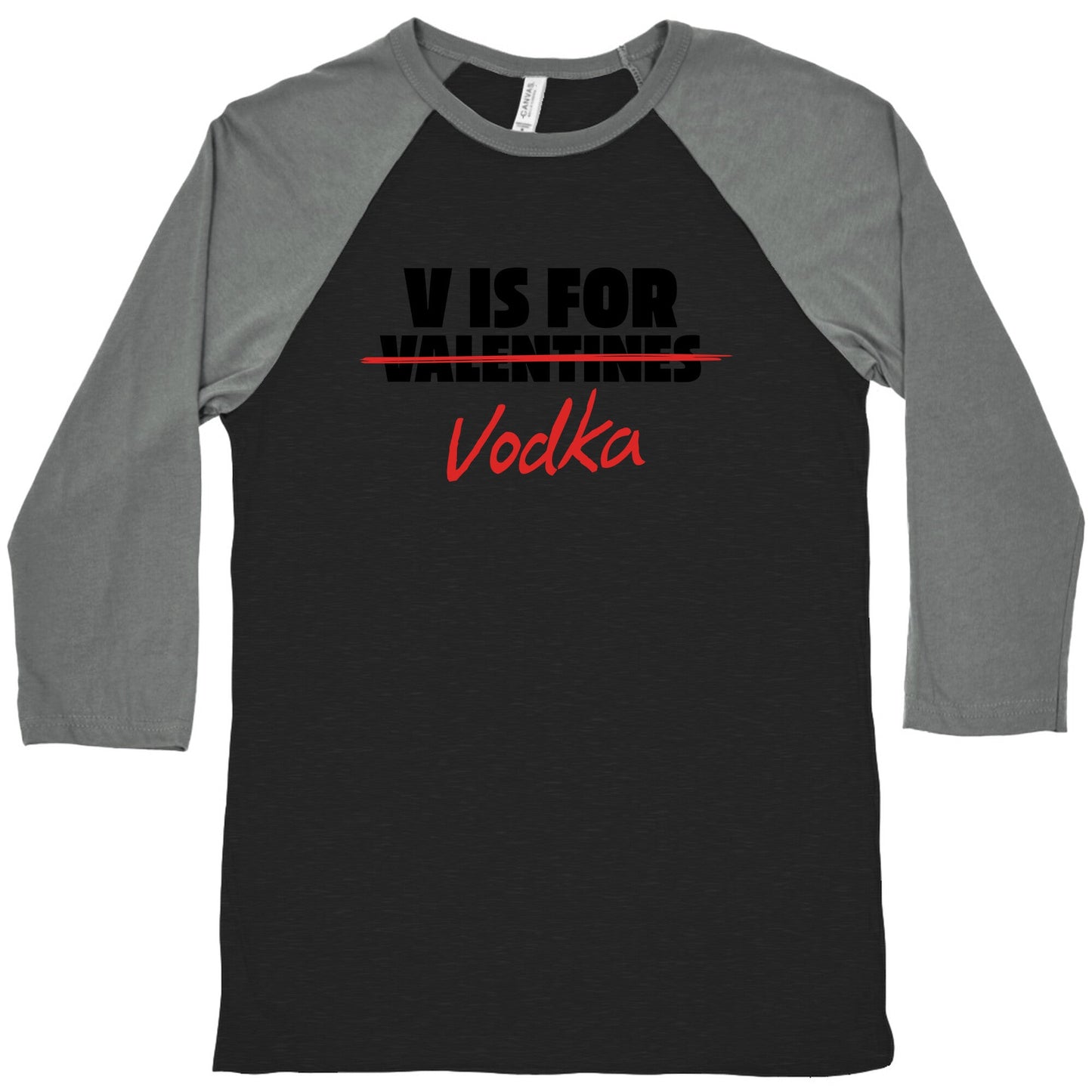 V Is For Vodka Baseball Tee