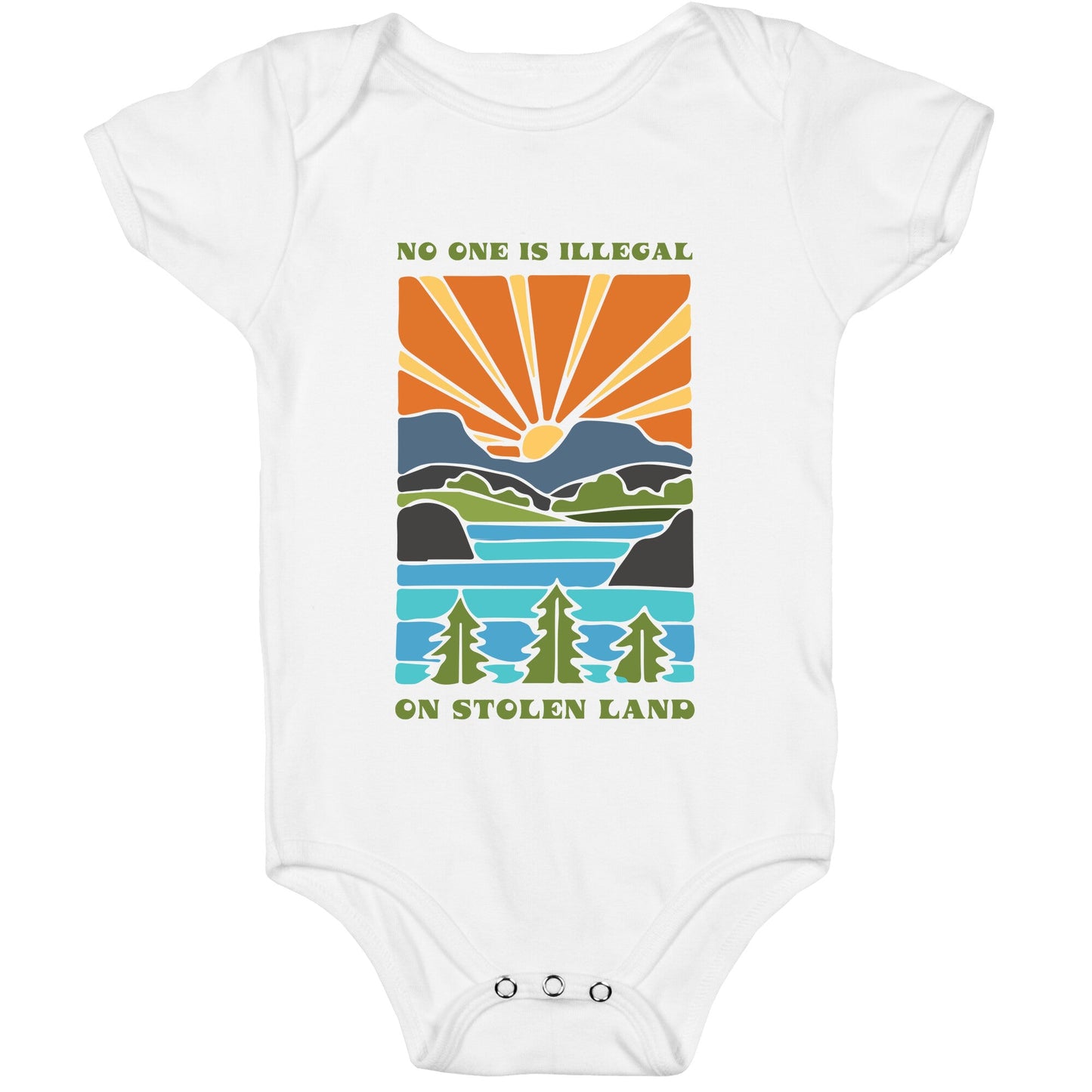 No One Is Illegal On Stolen Land Baby One-Piece