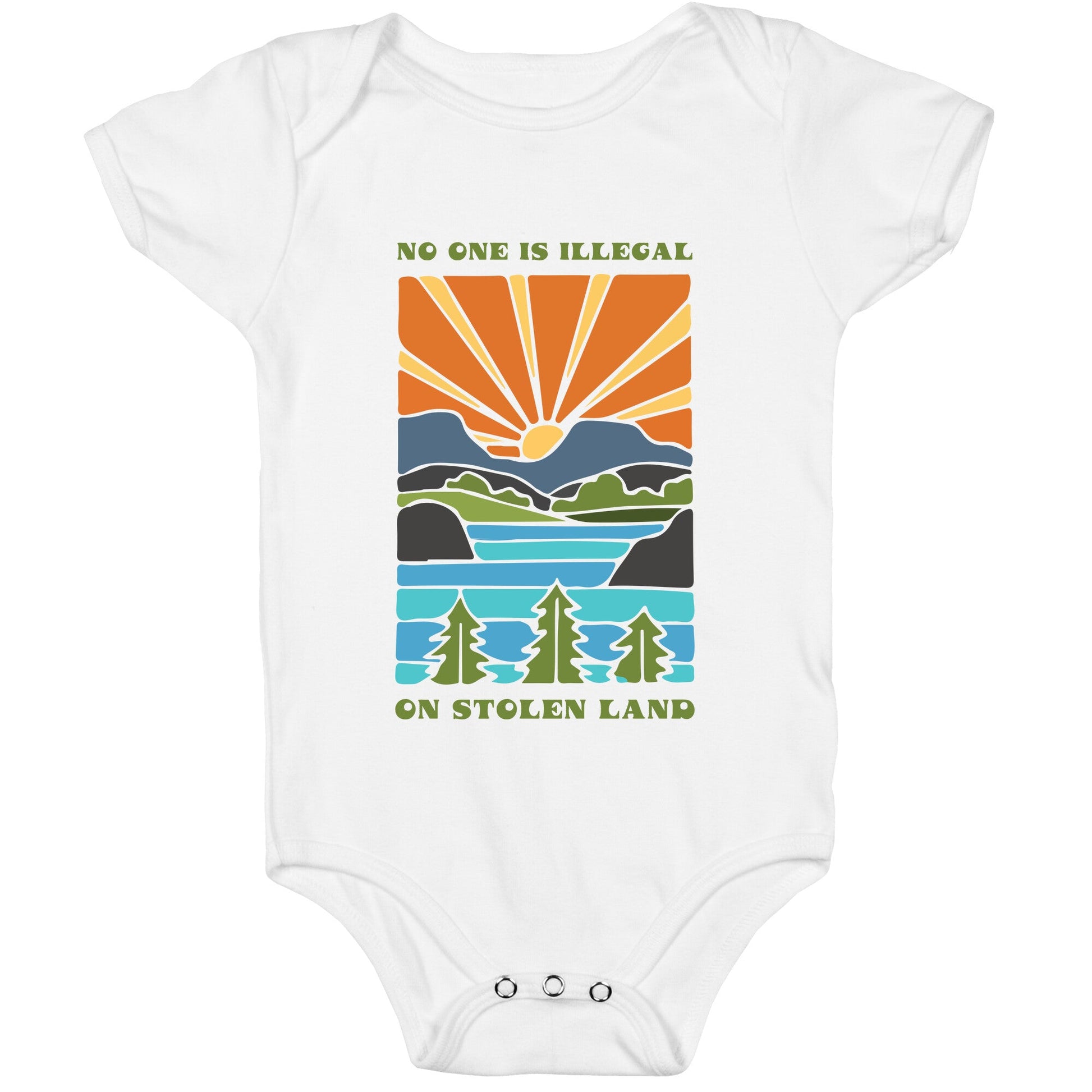 No One Is Illegal On Stolen Land Baby One-Piece