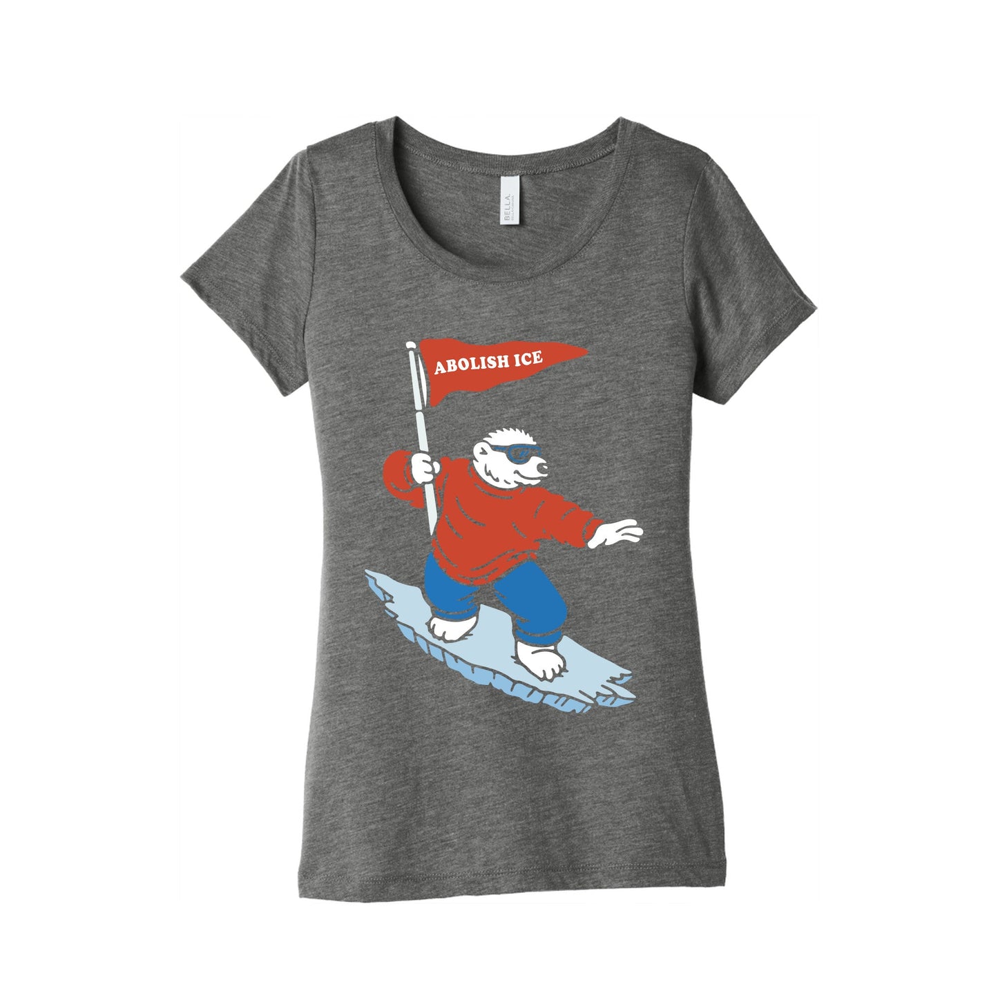 Abolish ICE Bear Womens Triblend Tee