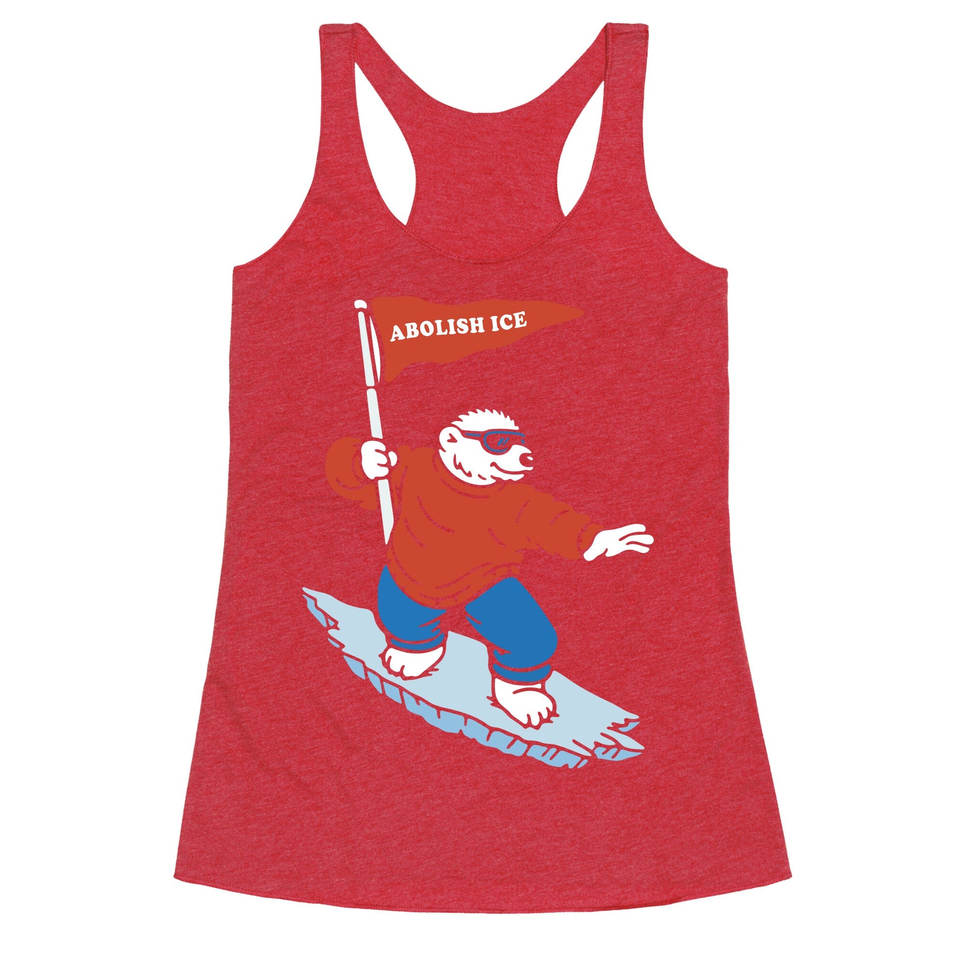 Abolish ICE Bear Racerback Tank