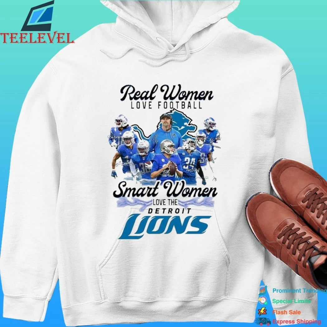 Real Women Love Football Smart Women Love The Detroit Lions Signatures Shirt