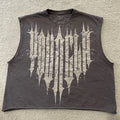 YoungLA Revenge Crop Cut Off Tank Mens 2XL Gray Sleeveless Muscle Boxy Y2K 3021
