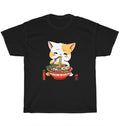 Kawaii Kitten Neko Cat Eating Ramen Noodle Japanese Food Anime T-Shirt Unisex