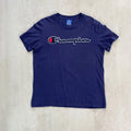 Champion Mens Tshirt Sz XS Purple Embroidered Spellout Logo Minimalist Casual
