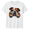 Cute Peeking Bulldog Dog Lover T-Shirt Bulldog For Him And Her