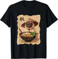 Woman Kawaii Eating Ramen Japanese Pug T-Shirt