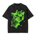 Alien Cat Funny Green Aesthetic Graphic T shirt