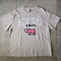 H&M x Keith Haring Oversized New York Dog T-Shirt Beige Sz L Streetwear Pop Art