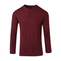 Mens Long Sleeve T-shirt Grandad Hanley Buttons Neck Cuff Plain Casual Top M-3XL