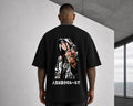 Japanese Anime Men's Oversized T-Shirt Y2K Harajuku Graphic Print Streetwear Tee