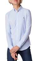 POLO RALPH LAUREN Heidi Washed Oxford Cotton Blouse Shirt Tee Stripe S