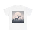 Unisex Adult T Shirt Minimalist Deer in Foggy Meadow