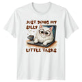 Funny Cat Doing Silly Little Tasks T-Shirt, Cute Cat Lover Tee