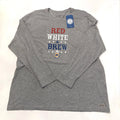 Life Is Good Mens 3XL Long Sleeve Crusher Gray Cotton Tee Shirt Red White & Brew