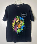 Mens Tshirt T Shirt L SERIF Inspiring Creativity Tiger Lion Splash Paint Art