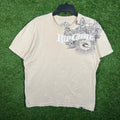 Rip Curl Mens Large Tan Graphic T-Shirt Surf Skate Crest Logo 100% Cotton Y2K