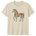 Floral Horse Silhouette Womens T-Shirt Horse Lover Equestrian Birthday Gift