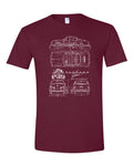 Karmann Ghia Blueprint Tee w. Air Cooled Engine Diagram