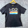 LRG Lifted Research Group T-Shirt Mens L Black Rainbow Watercolor Tie Dye Logo