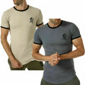 Gym King Mens Designer Cotton Longline Curved Hem Slim Fashion T shirt Tee Top