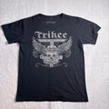 Trikee Clothing Skull Cross Wings Y2K Black Short Sleeve Shirt Men's Medium *