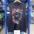 VINTAGE MEN BLACK T SHIRT VEST DISTRESSED PALY HIPHOP HIGH STREET SLEEVELESS TOP
