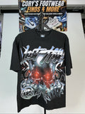 Lost Hills Skull Flipping Off Black  Medium T-Shirt