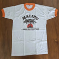 Rare Medium 80s Vintage Malibu Rum Ringer Tee T Shirt Alcohol Beer Promo VTG Med