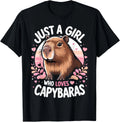 Funny Cute Just a Girl Who Loves Capybaras Lover Unisex T-Shirt