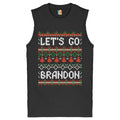 Let's Go Brandon Muscle Shirt Ugly Sweater Christmas Funny Anti Biden Men's