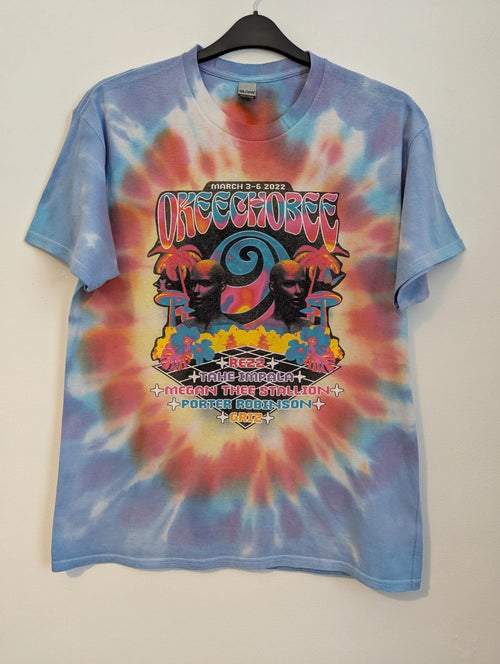 2022 Okeechobee  Festival  Psychedelic Tie Dye Cotton T Shirt Size Large.