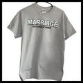 NWOT Gildan Ultra Cotton Gray Graphic Tee Marriage The #1 Cause of Divorce Mens