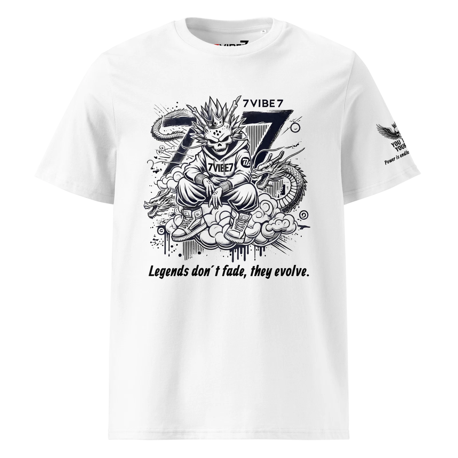 Unisex organic cotton t-shirt Dragon King 7Vibe7 Urban Streetwear Graffiti Style