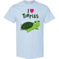 Inktastic I Love Turtles T-Shirt Animals Turtle Cute Adorable Sea Box Pet Green